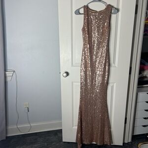 Gold Maxi Rhinestone Dress